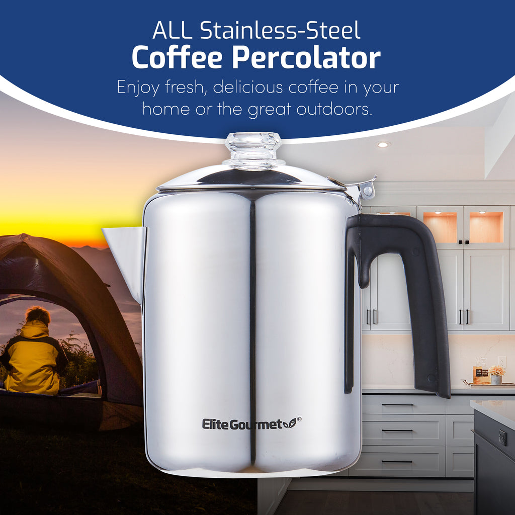 8 Cup Stainless Steel Stovetop Coffee Percolator