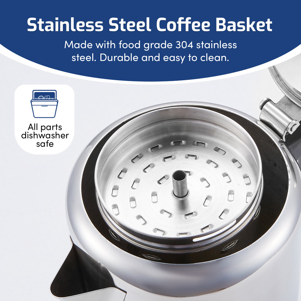 8 Cup Stainless Steel Stovetop Coffee Percolator