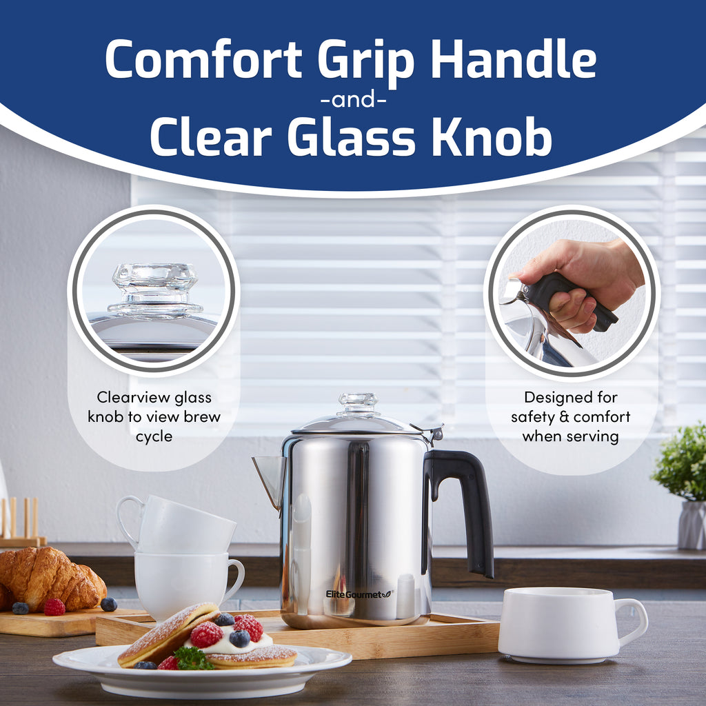 8 Cup Stainless Steel Stovetop Coffee Percolator