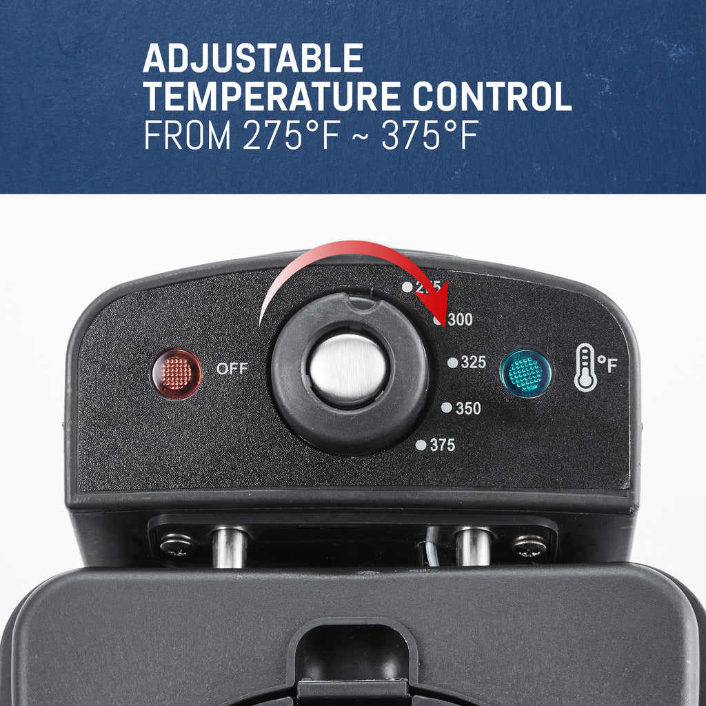 Adjustable Temperature Control from 275F ~ 375F