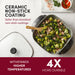 Ceramic Non-stick Coating.  Safer than standard non-stick coatings.  Withstands higher temperatures.  4x more durable