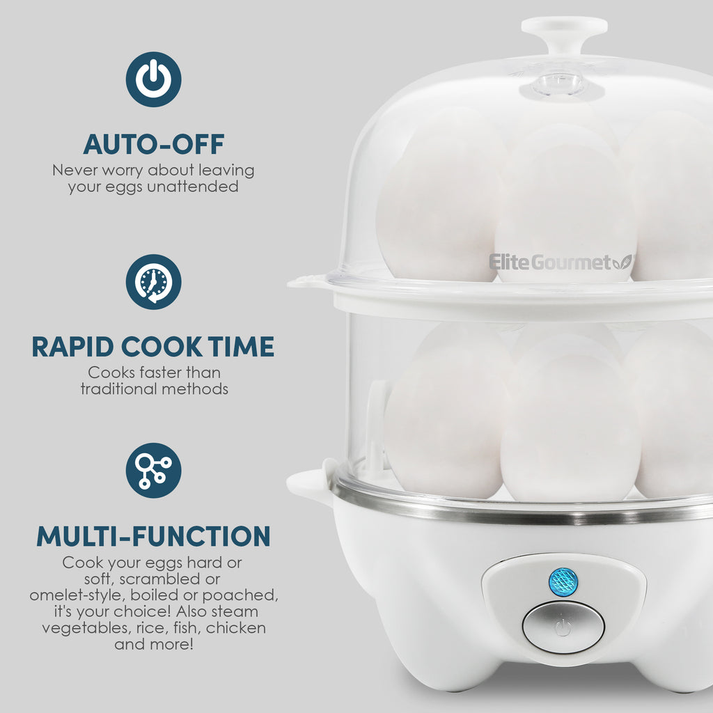 14-Egg Easy Egg Cooker, Steamer, Poacher