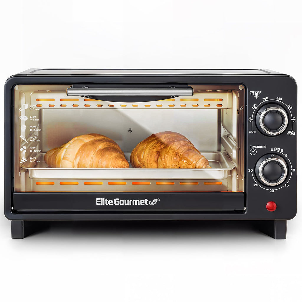 4-Slice Toaster Oven with 30-Min Timer & Temperature Controls