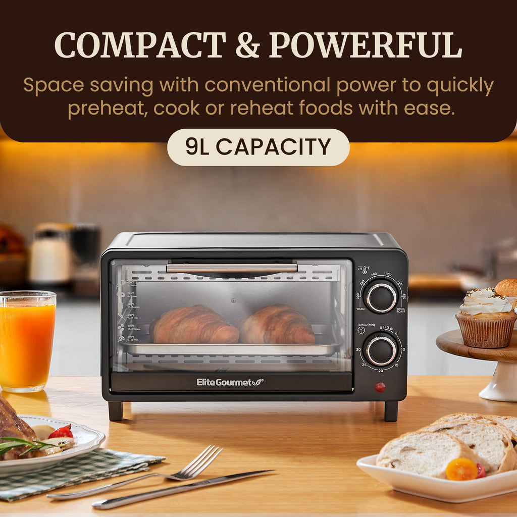 4-Slice Toaster Oven with 30-Min Timer & Temperature Controls