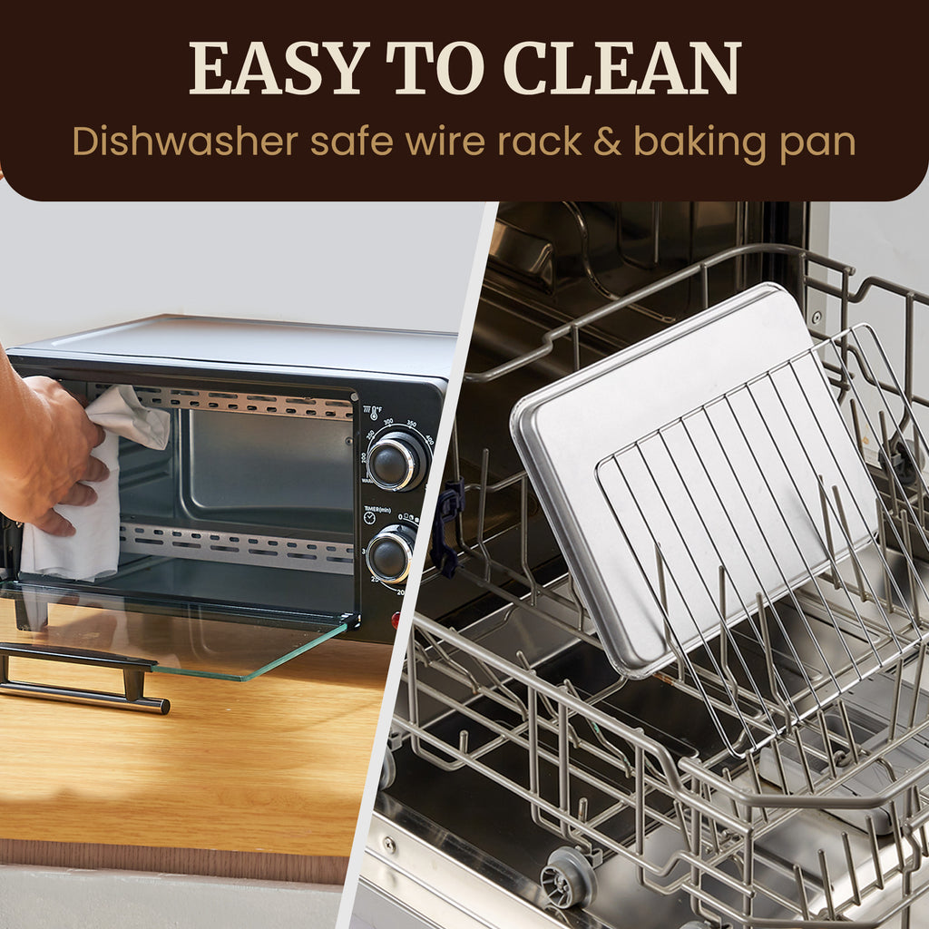 4-Slice Toaster Oven with 30-Min Timer & Temperature Controls