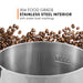 304 FOOD GRADE STAINLESS STEEL INTERIOR with water level markings