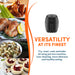 Various cooked food display next to air fryer. Versatility at its finest. Fry, roast, cook and bake all using just one machine. Less cleaning, more delicious and healthy eating.