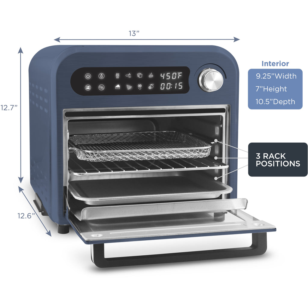 13" Width x 12.7" Height x 12.6" Depth. Interior 9.25 Width x 7"Height x 10.5"Depth 3 RACK POSITIONS