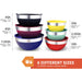 6 DIFFERENT SIZES to satisfy various custom needs. 4Qt. diameter - 11.75" height - 5.5" (Black), 6Qt. diameter - 11" height - 5" (Dark Purple), 7.25Qt. diameter - 10.25" height - 4.75" (Blue), 2Qt. diameter - 8" height - 4" (Yellow), 2.25Qt. diameter - 8.5" height - 4" (Mint), 3Qt. diameter - 9.5" height - 4.5" (Red)