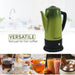 Versatile not just for hot coffee.  Images of hot tea, baby formula and hot cocoa.