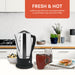 FRESH & HOT coffee to go with your morning breakfast or just sneak a cup any time of day. Percolator on the table of the kitchen.