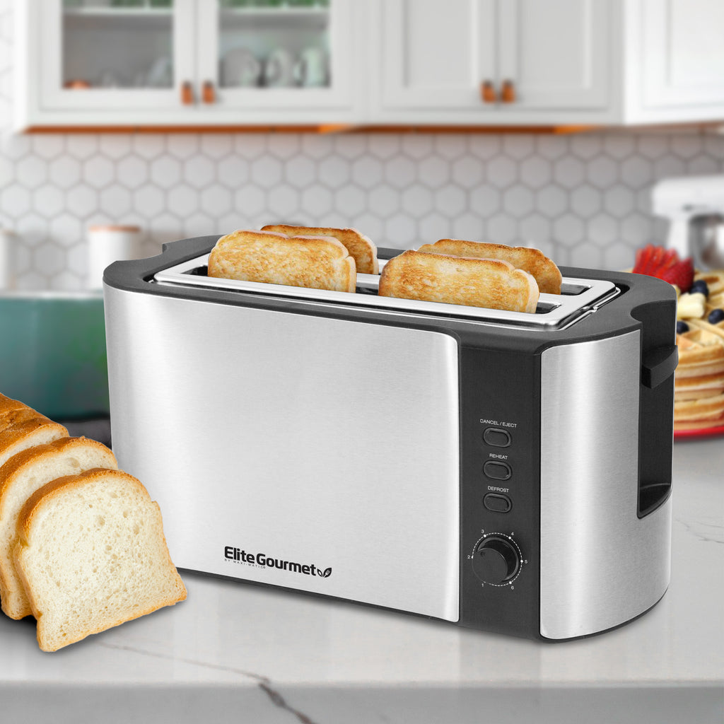 4 Slice Stainless Steel Long Toaster