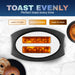 Toast evenly. Perfect toast every time. Level 1-2 Light. Level 3-4 Golden. Level 5-6 Dark.