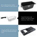 Removable Enamel coated inner container for easy clean up. Large dishwasher safe stainless steel frying basket holds over 2.5lbs of food. Viewing window with charcoal air filter that absorbs the frying odors. Image showing parts of  Electric Immersion Deep Fryer.