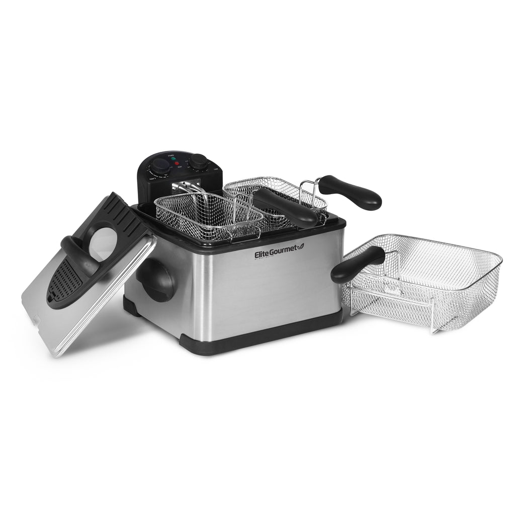 4Qt. Dual Basket Deep Fryer with Lid