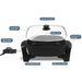 Parts description of Elite Gourmet Skillet. Cool-touch knob, steam vent, cool-touch handle, easy pour spout, nonstick surface, removable thermostat, tempered glass lid.