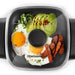 8" Nonstick Electric Skillet with Eggs, sausage and avocado inside pan.