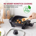 No Worry Nonstick Cooking.  No harmful chemicals and more durable than standard nonstick coating.  PTFE PFOA FREE