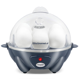 7-Egg Electric Easy Egg Cooker, Steamer, Poacher (Blue Gray)