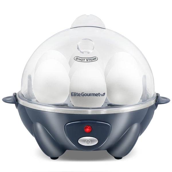 7-Egg Electric Easy Egg Cooker, Steamer, Poacher (Blue Gray)