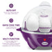 Auto-Off. Never worry about leaving your eggs unattended. Rapid Cooke Time. Cooks faster than traditional methods. Multi-Function, cooks your eggs hard or soft, scrambled or omelet-style. Boiled of poached, it's your choice! Even steam vegetables and other foods.