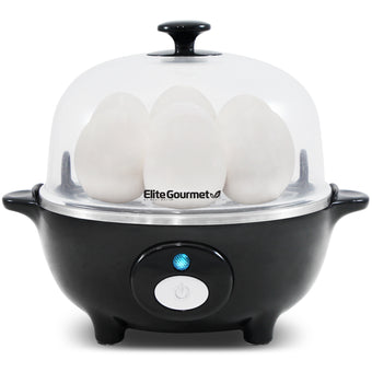 7-Egg Automatic Easy Egg Cooker, Steamer, Poacher (Black)