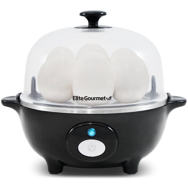 7-Egg Automatic Easy Egg Cooker, Steamer, Poacher (Black)