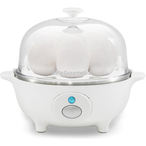 7-Egg Automatic Easy Egg Cooker, Steamer, Poacher (White)