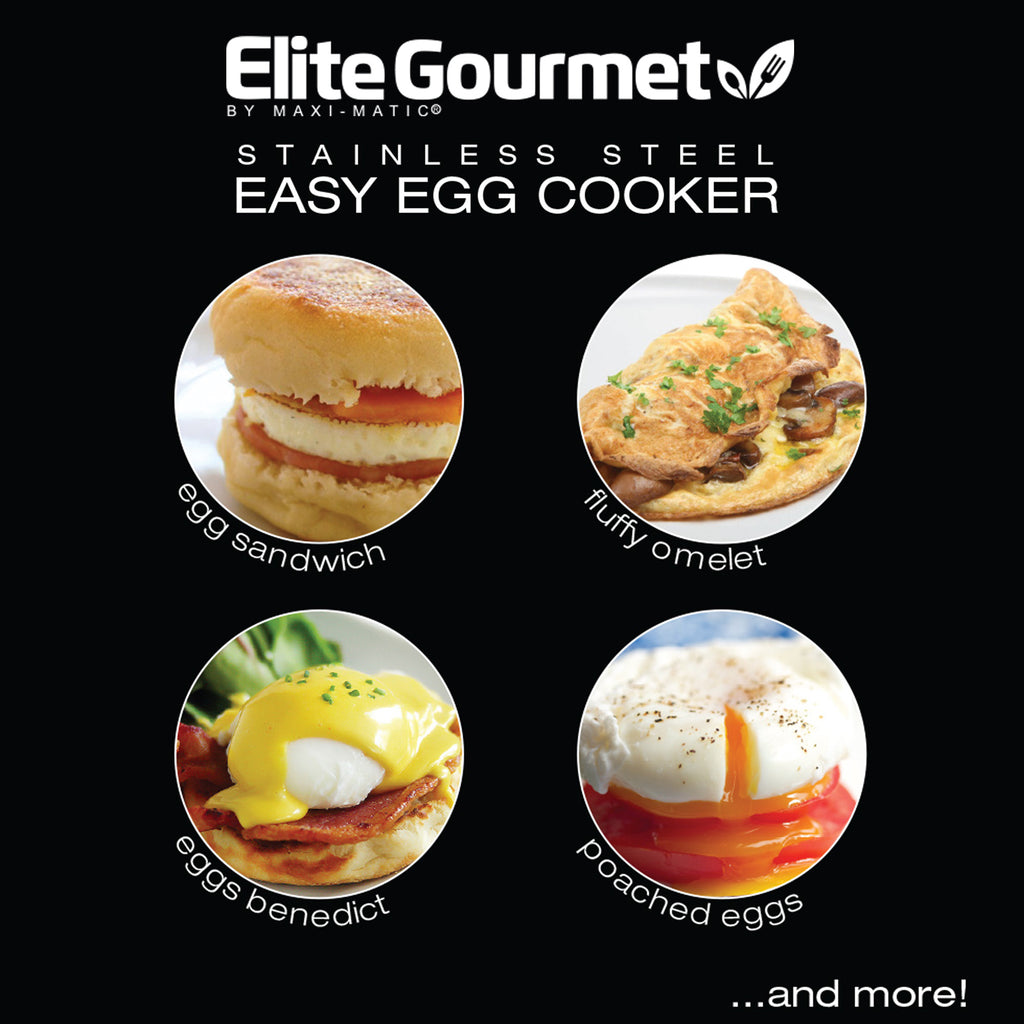 Photos of a variety of different egg dishes such as eggs benedict, sliced eggs on avocado toast, deviled eggs, and omelets.