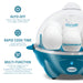 Auto-Off. Never worry about leaving your eggs unattended. Rapid Cooke Time. Cooks faster than traditional methods. Multi-Function, cooks your eggs hard or soft, scrambled or omelet-style. Boiled of poached, it's your choice! Even steam vegetables and other foods.