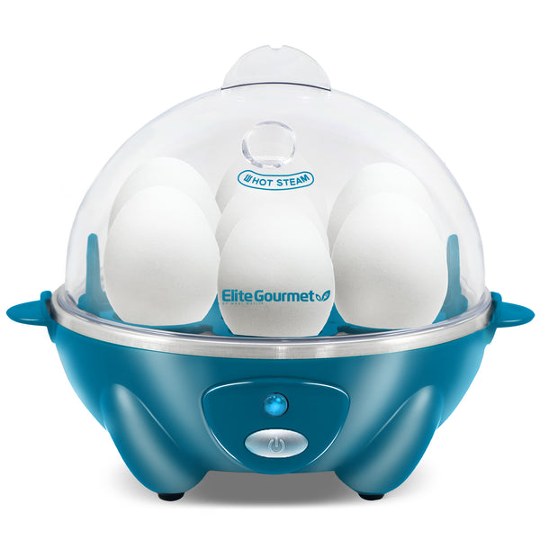7-Egg Electric Easy Egg Cooker, Steamer, Poacher (Blue)