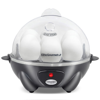 7-Egg Electric Easy Egg Cooker, Steamer, Poacher (Dark Gray)