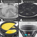 1. Fill measuring cup to desired level and pour onto heating plate. 2. Place egg rack onto base. 3. Place poaching tray or omelet tray on top of egg rack. 4. Place cover & press ON button.