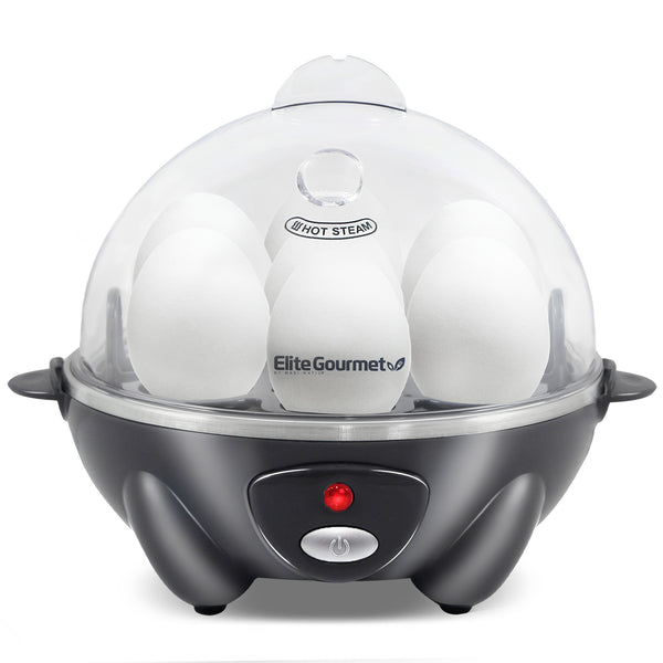 7-Egg Electric Easy Egg Cooker, Steamer, Poacher (Dark Gray)