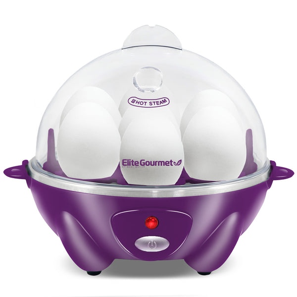 7-Egg Electric Easy Egg Cooker, Steamer, Poacher (Purple)