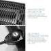 NONSTICK COATED GRILLING PLATE Large removable nonstick plate is perfect to grill a meal for your whole family or group & ensures fast and easy cleanup. ADJUSTABLE THERMOSTAT CONTROL Cook your food exactly to your preference with the detachable thermostat, which can be adjusted to your desired temperature from 195°F to 445°F.