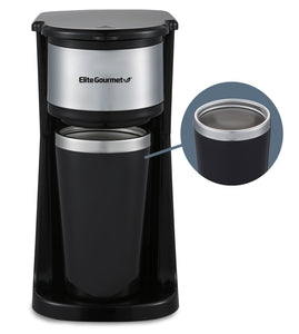 12Oz. Personal Single-Serve Compact Coffee Maker Brewer, Black