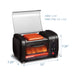 Dimensions:  Roller - 6'75".  Bake Tray - 6.5" x 5.5".  7.25" Length, 12" Width, 7.25" Height.