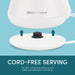 CORD-FREE SERVING The 360° swivel base allows you to safely and easily pour and serve. Kettle levitating from base