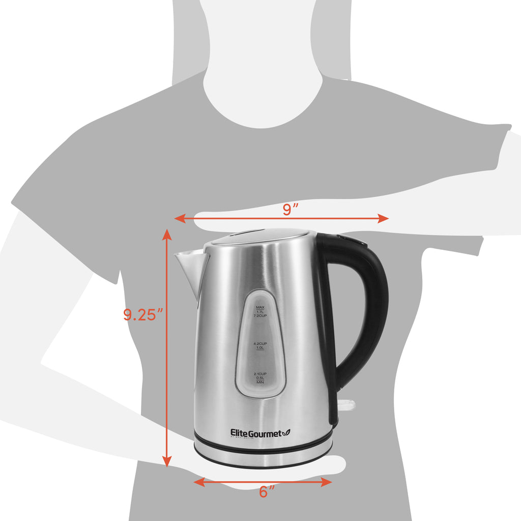 1.7L Stainless Steel Cordless Electric Kettle with Auto Shut-Off