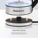 CORD-FREE SERVING The 360° swivel base allows you to safely and easily pour and serve.