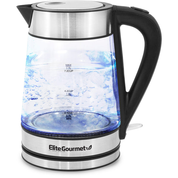 1.7L Cordless Electric Glass Kettle with Auto Shut-Off