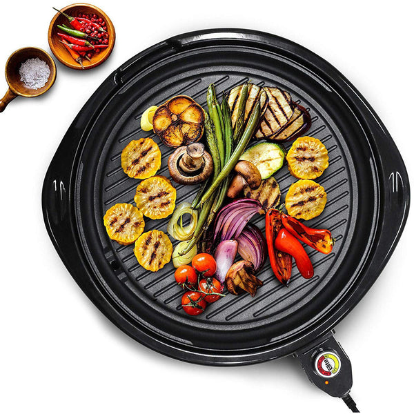14" Nonstick Electric Indoor Grill with Glass Lid