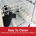 Easy To Clean dishwasher safe grill, lid, and grease collector. Grill parts are inside of the dishwasher.