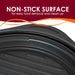 NON-STICK SURFACE for easy food removal and clean up. Close up view of surface of the grill