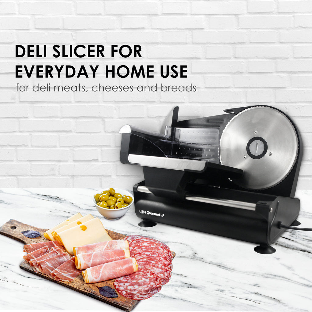 Deli Slicer for everyday home use for deli meats, cheeses and breads.