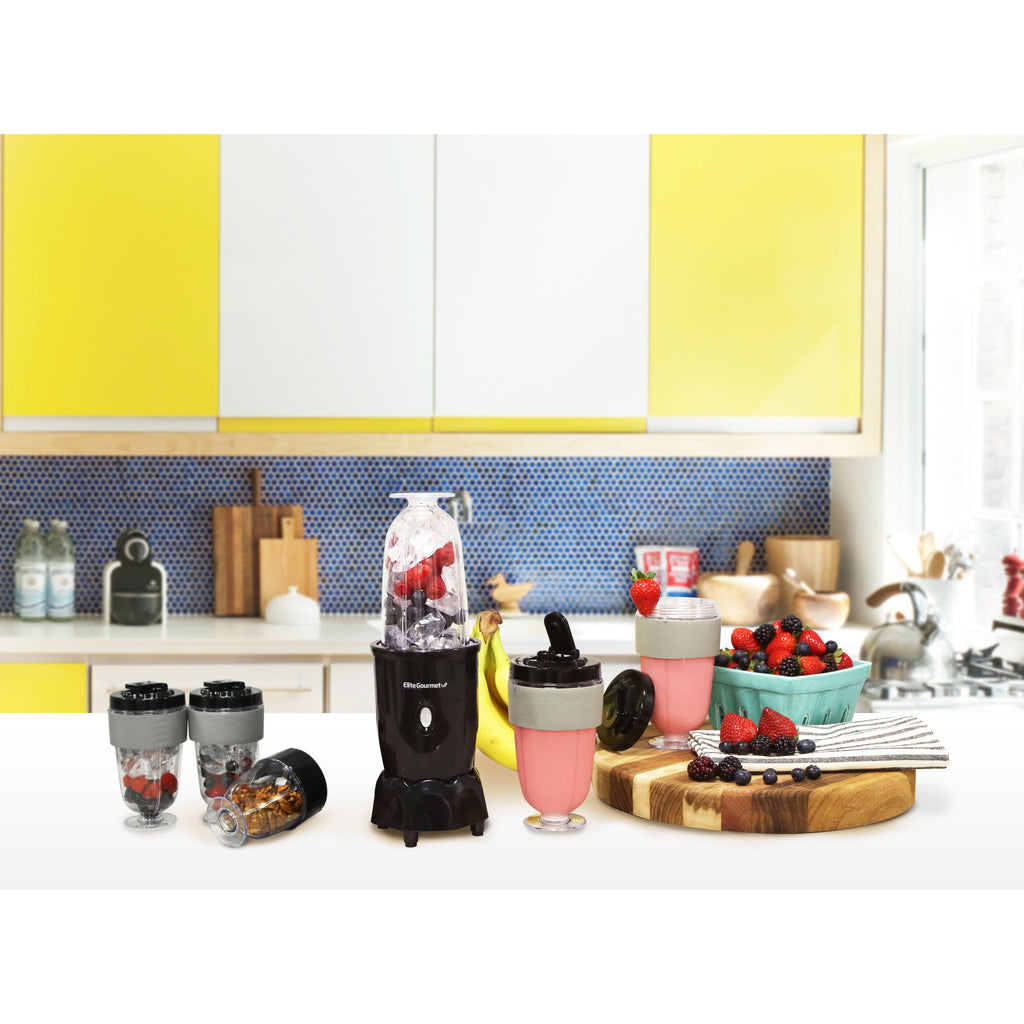Elite Gourmet Personal Electric Drink Blender with Pulse on the kitchen countertop