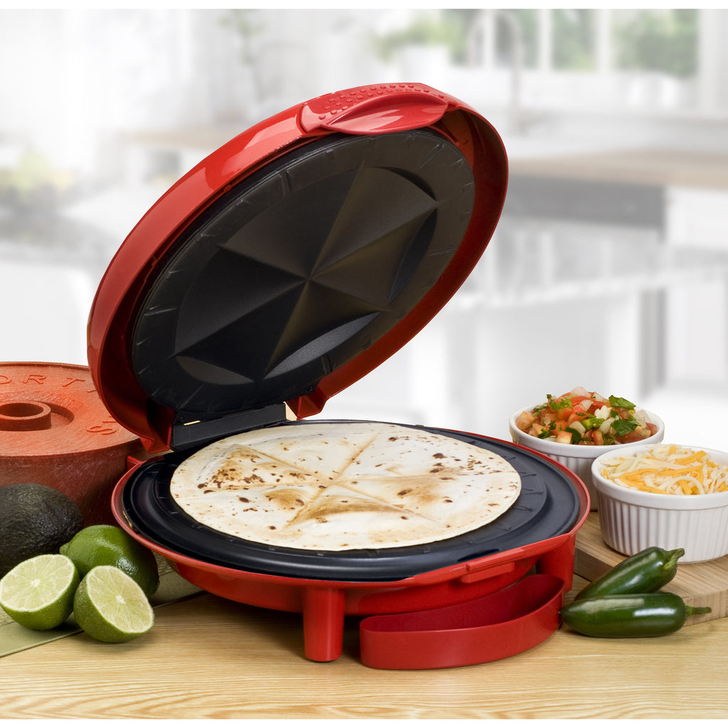 11" Non-Stick Electric Quesadilla Maker - 6-Wedges (Red)