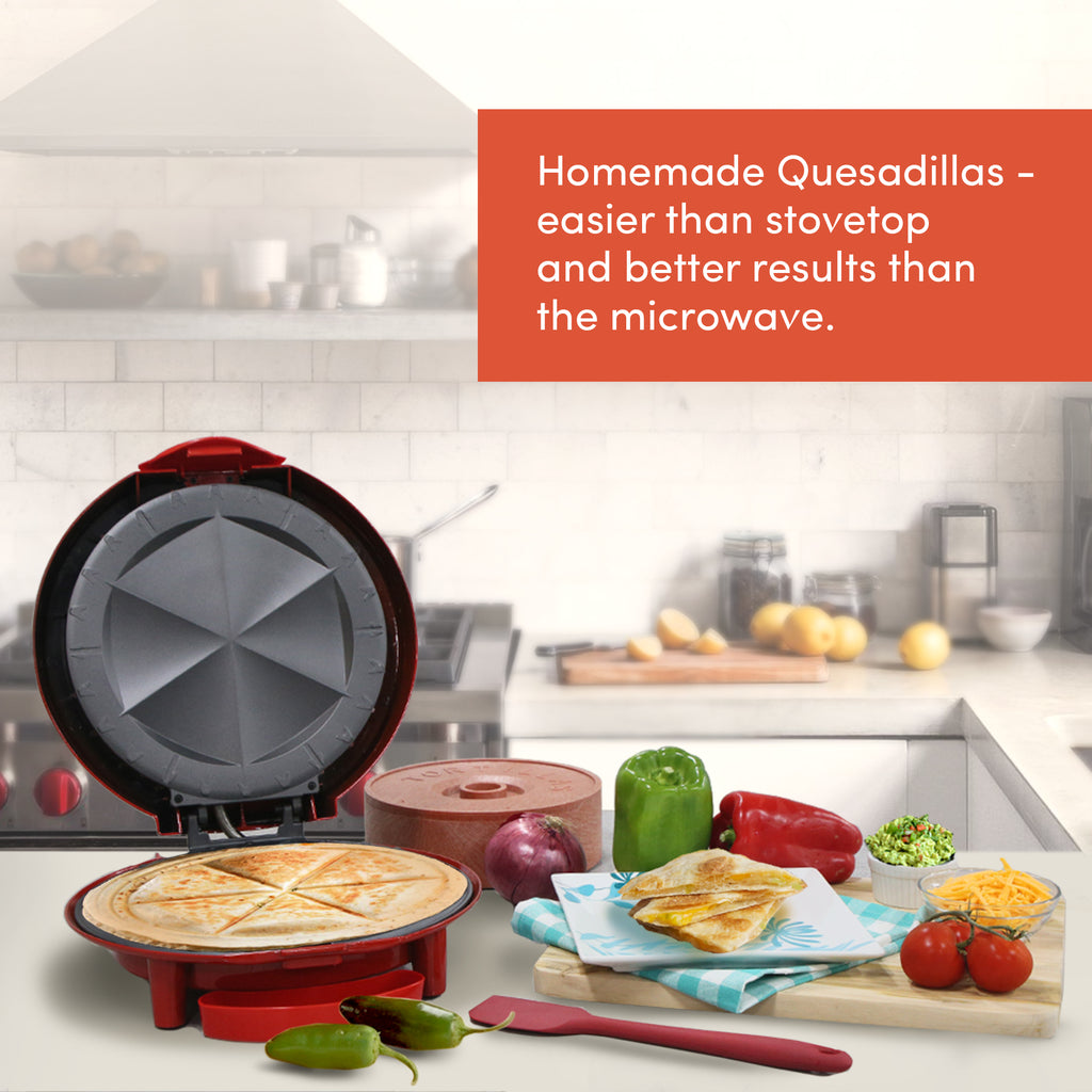 Homemade Quesadillas - easier than stovetop and better results than the microwave. Making quesadillas in the kitchen.