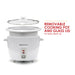 Removable cooking pot and glass lid for easy clean up.  All parts separated.